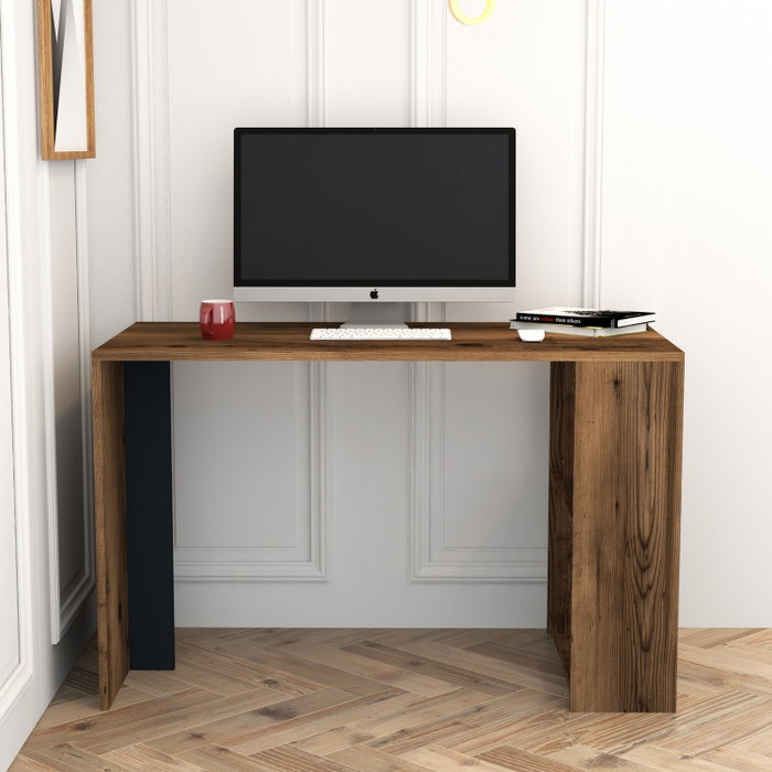 Hanah Home Lima Mesa de Estudio Nogal y Antracita 120x60x75.4 cm
